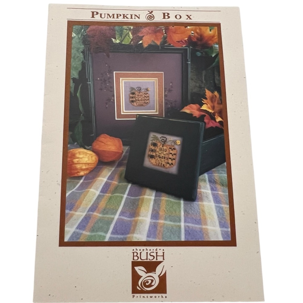 Shepard's Bush Pumpkin Box Cross Stitch Pattern Chart Only 2015 25x25 Halloween